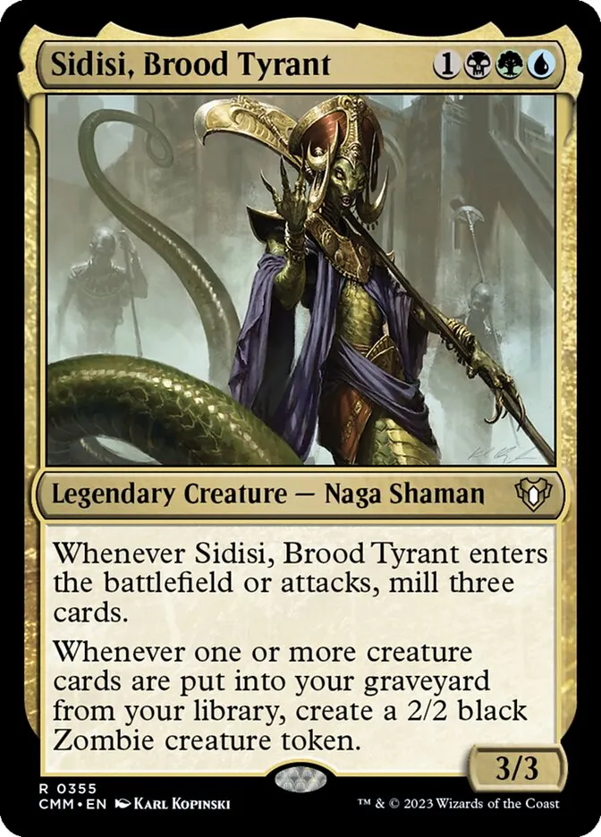 2023 Commander Masters Sidisi, Brood Tyrant #355 rare card image