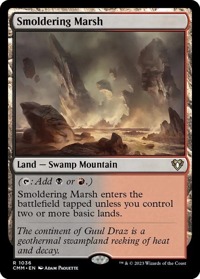 2023 Commander Masters Smoldering Marsh #1036 rare card image