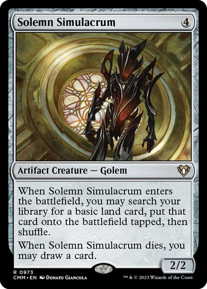 2023 Commander Masters Solemn Simulacrum rare #973 rare card image