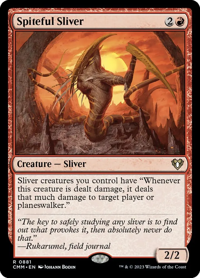 2023 Commander Masters Spiteful Sliver #881 rare card image