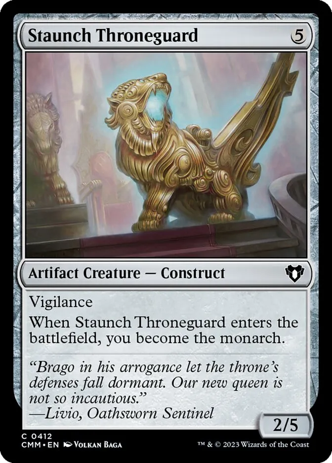 2023 Commander Masters Staunch Throneguard common #412 common card image