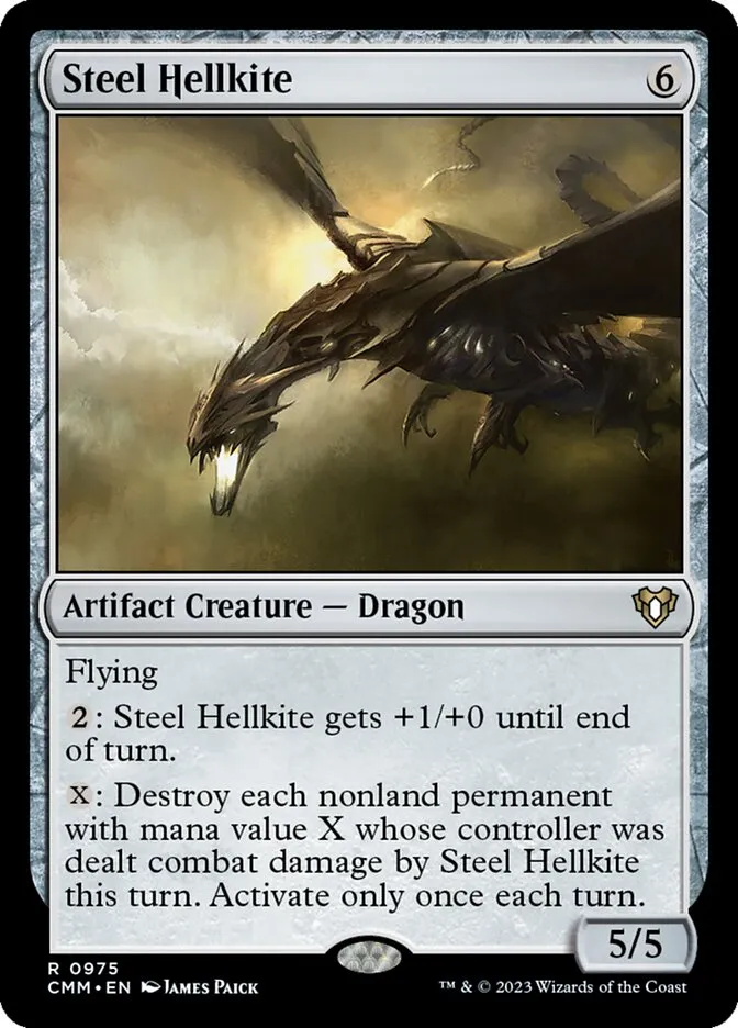 2023 Commander Masters Steel Hellkite #975 rare card image