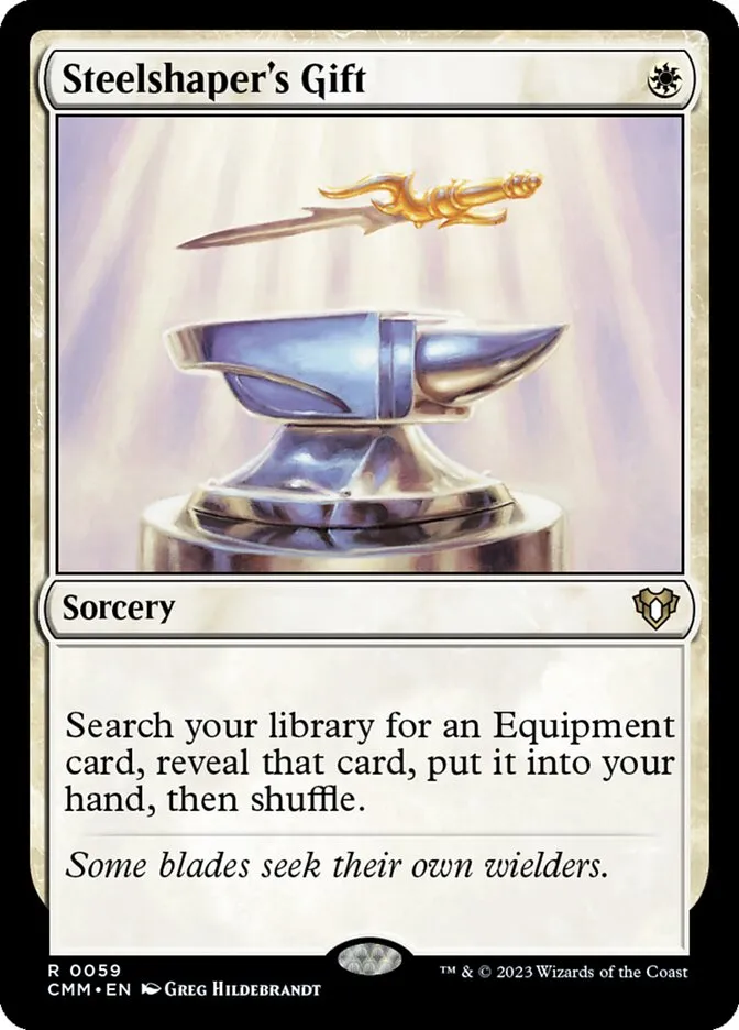 2023 Commander Masters Steelshaper's Gift rare #59 rare card image