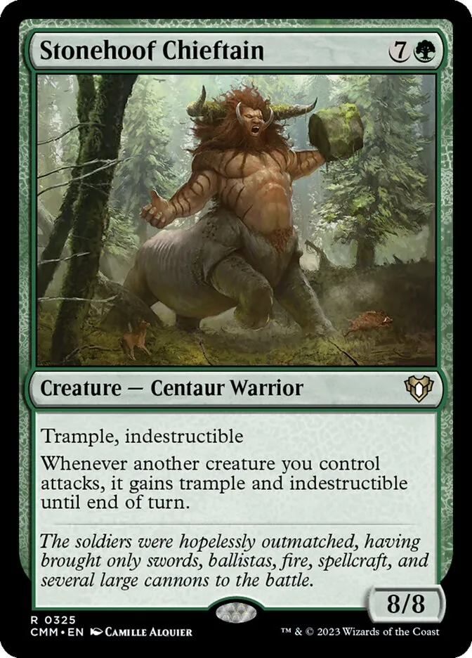 2023 Commander Masters Stonehoof Chieftain #325 rare card image