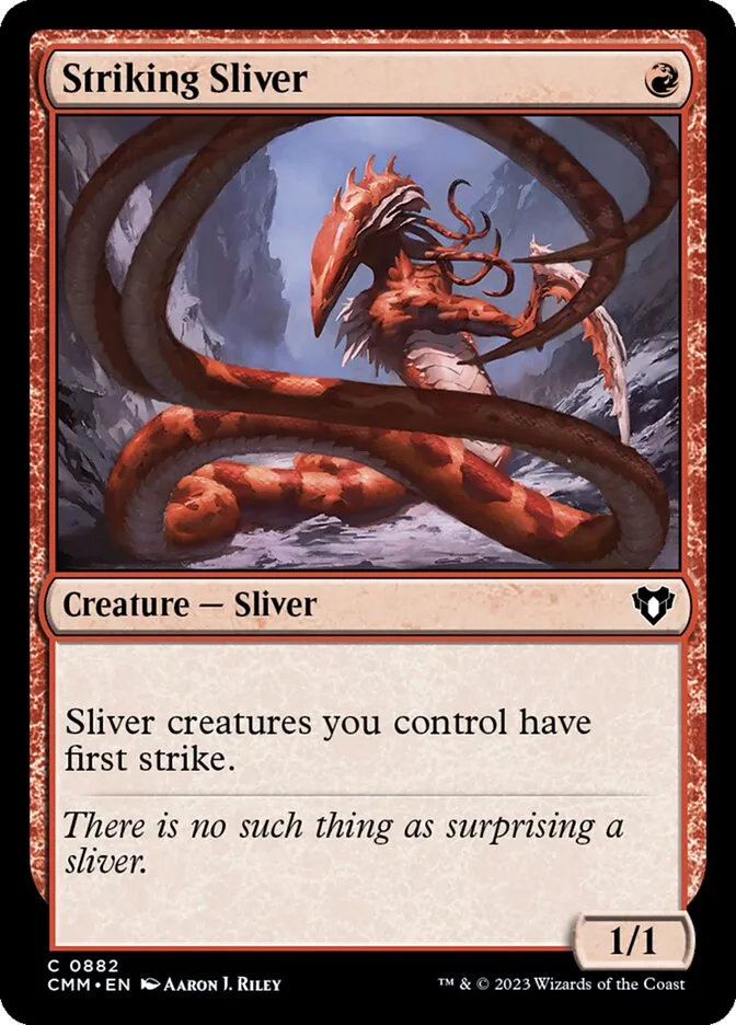 2023 Commander Masters Striking Sliver common #882 common card image