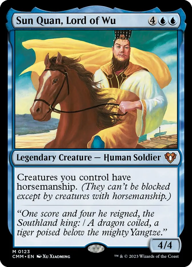 2023 Commander Masters Sun Quan, Lord of Wu #123 mythic card image
