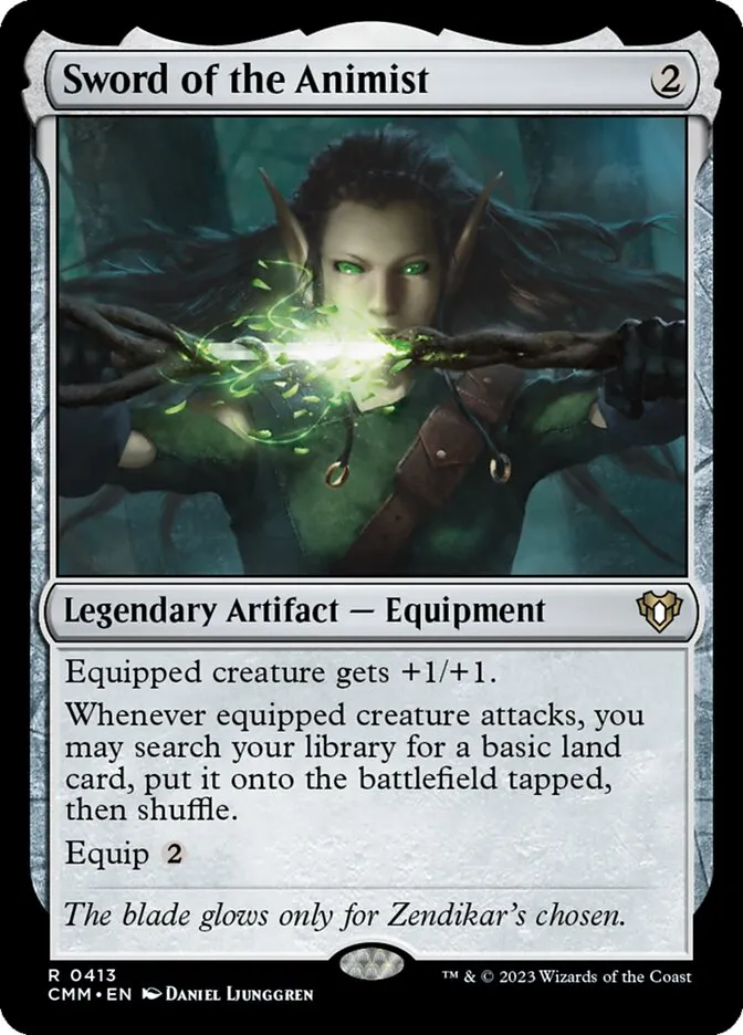 2023 Commander Masters Sword of the Animist #413 rare card image