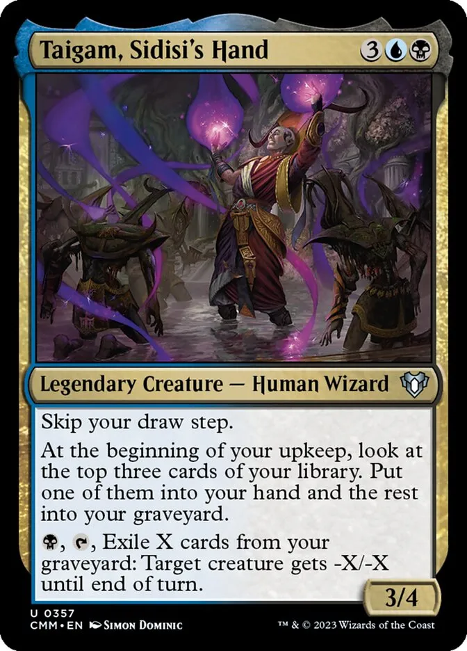 2023 Commander Masters Taigam, Sidisi's Hand #357 uncommon card image