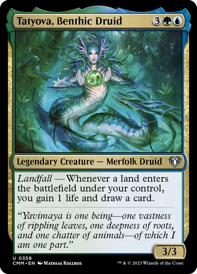 2023 Commander Masters Tatyova, Benthic Druid #358 uncommon card image
