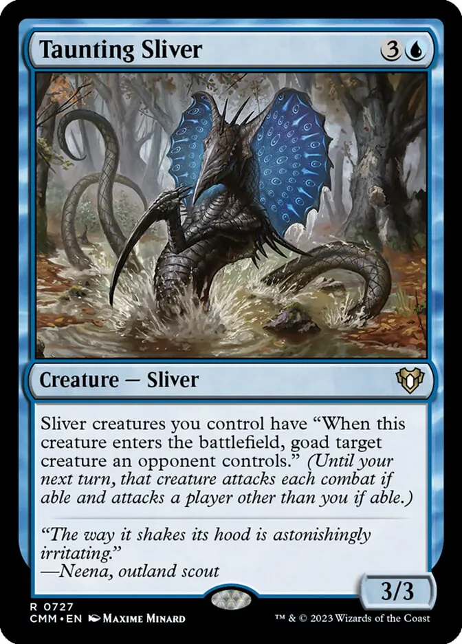 2023 Commander Masters Taunting Sliver #727 rare card image