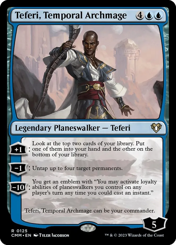 2023 Commander Masters Teferi, Temporal Archmage #125 rare card image