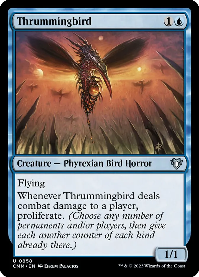 2023 Commander Masters Thrummingbird uncommon #858 uncommon card image