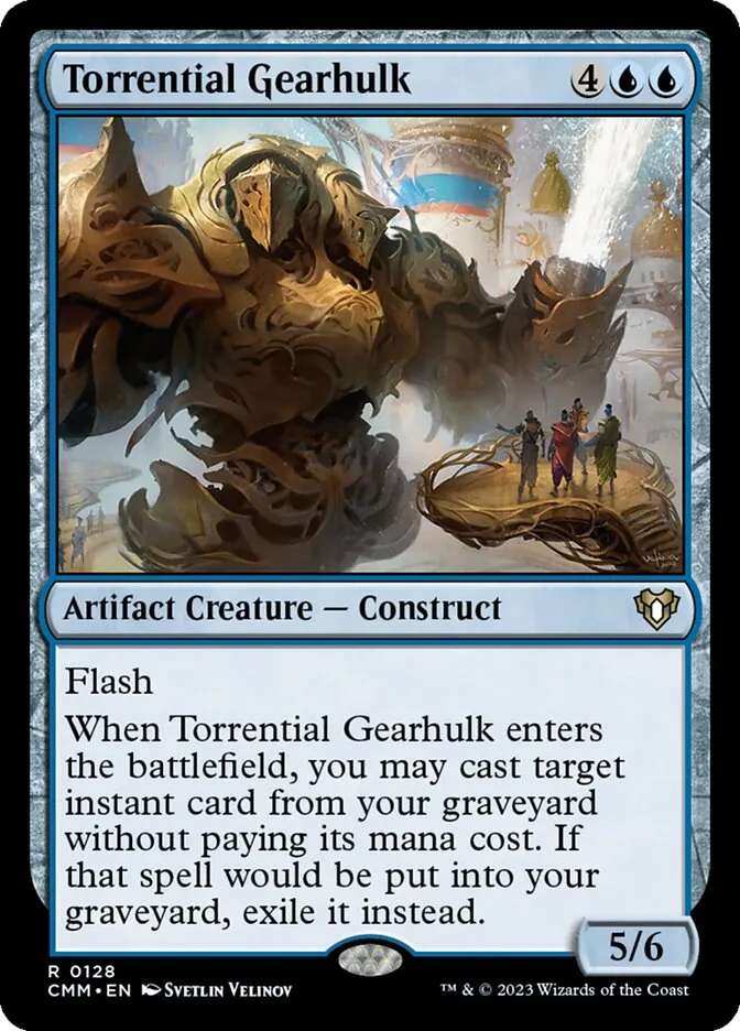 2023 Commander Masters Torrential Gearhulk #128 rare card image