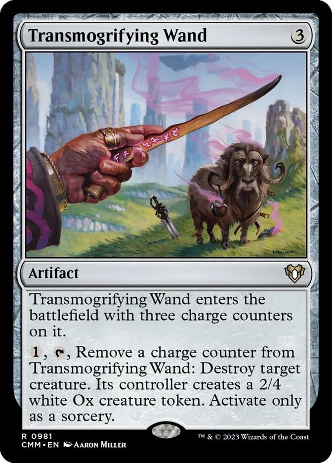2023 Commander Masters Transmogrifying Wand #981 rare card image