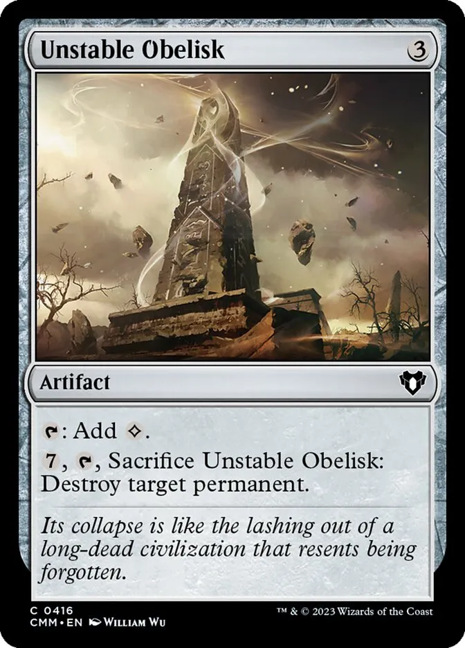 2023 Commander Masters Unstable Obelisk common #416 common card image