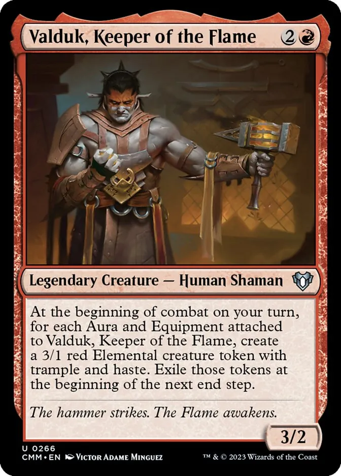2023 Commander Masters Valduk, Keeper of the Flame #266 uncommon card image
