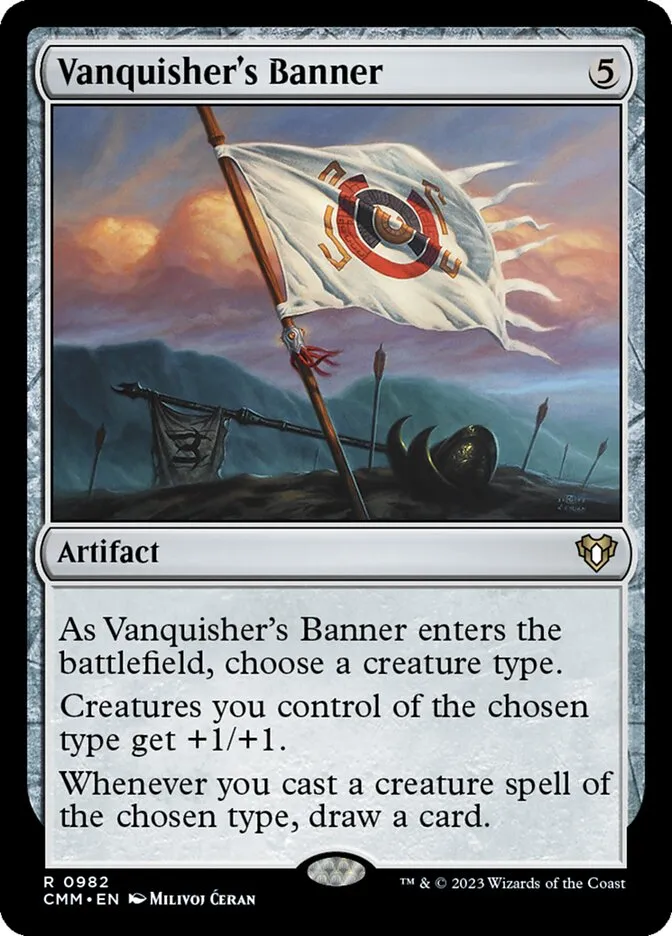 2023 Commander Masters Vanquisher's Banner rare #982 rare card image
