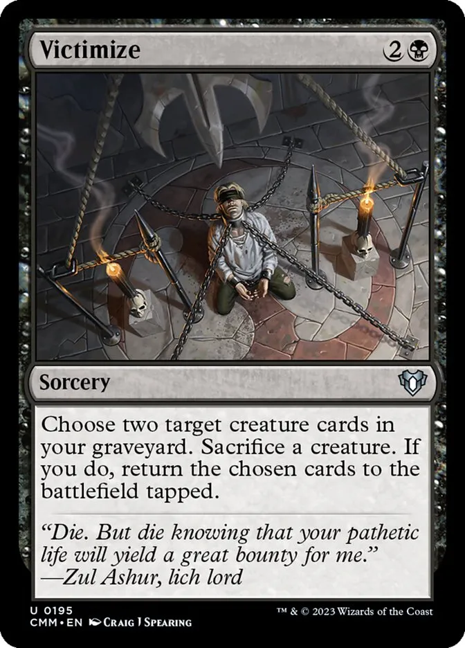 2023 Commander Masters Victimize uncommon #195 uncommon card image