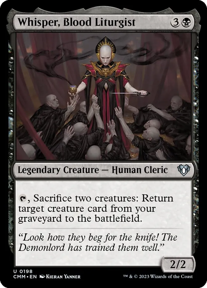 2023 Commander Masters Whisper, Blood Liturgist #198 uncommon card image