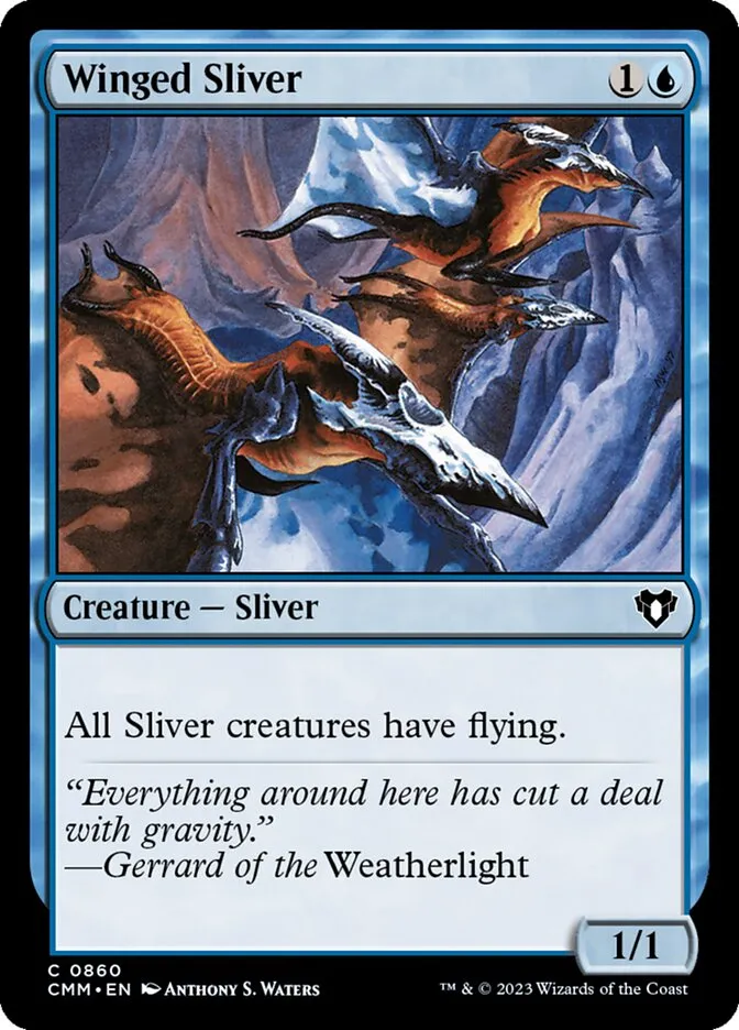 2023 Commander Masters Winged Sliver common #860 common card image