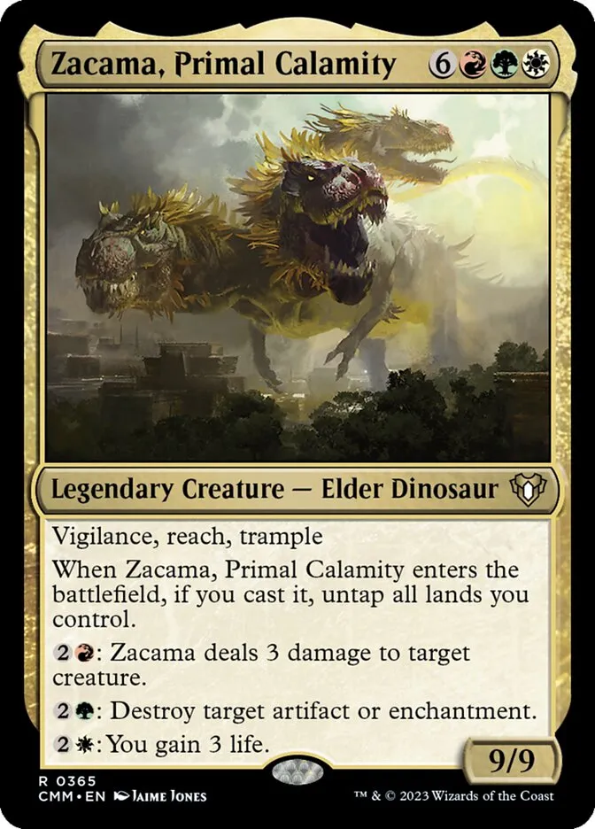 2023 Commander Masters Zacama, Primal Calamity #365 rare card image