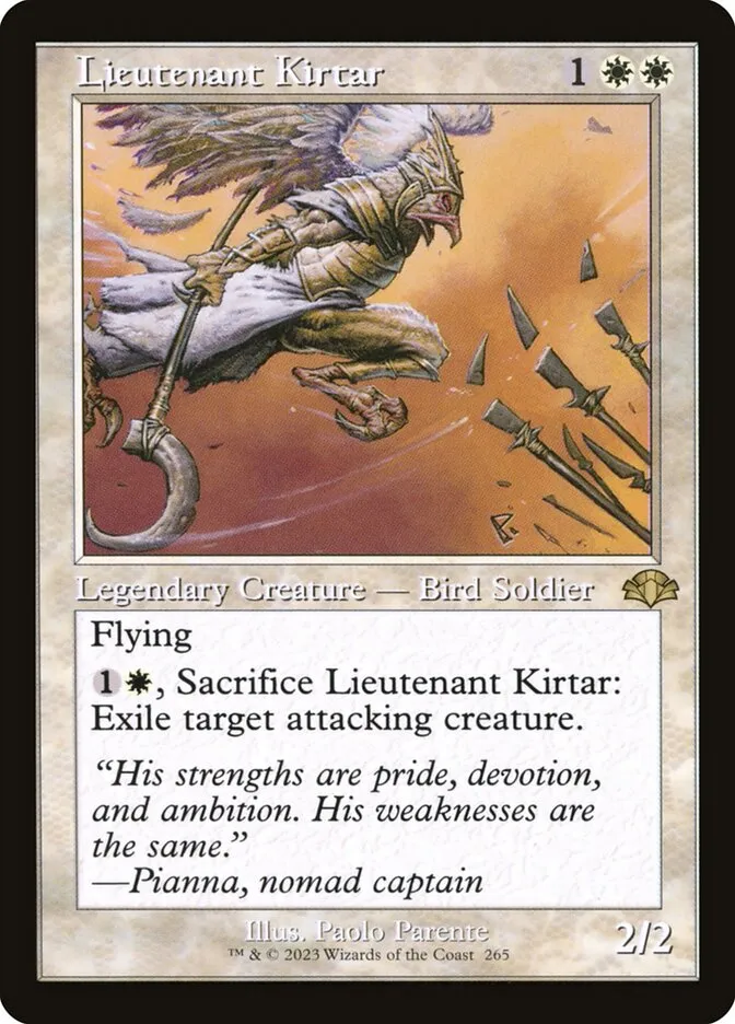 2023 Dominaria Remastered Lieutenant Kirtar #265 rare card image