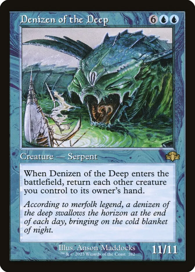 2023 Dominaria Remastered Denizen of the Deep #282 rare card image