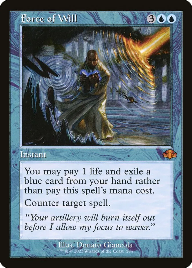 2023 Dominaria Remastered Force of Will [Retro] mythic #284 mythic card image