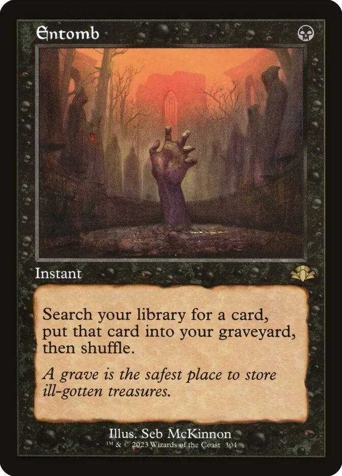 2023 Dominaria Remastered Entomb [Retro] rare #304 rare card image