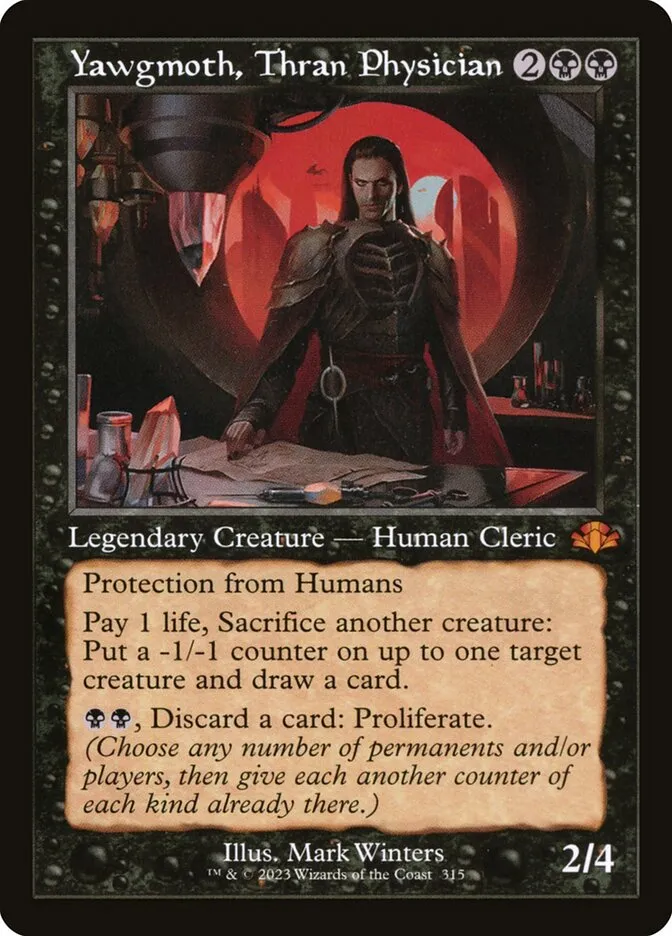 2023 Dominaria Remastered Yawgmoth, Thran Physician [Retro] mythic #315 mythic card image