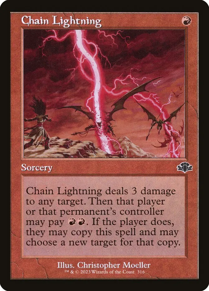 2023 Dominaria Remastered Chain Lightning #316 common card image