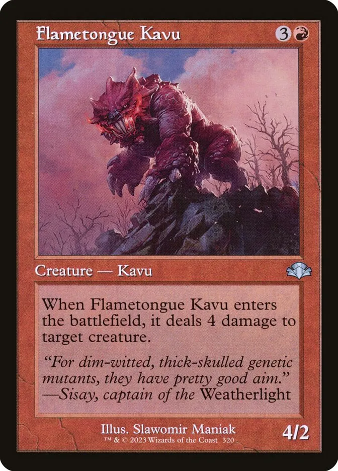2023 Dominaria Remastered Flametongue Kavu #320 uncommon card image