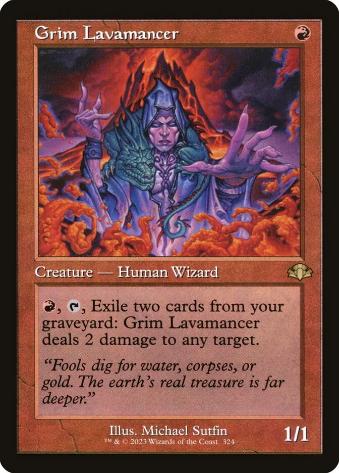 2023 Dominaria Remastered Grim Lavamancer #324 rare card image