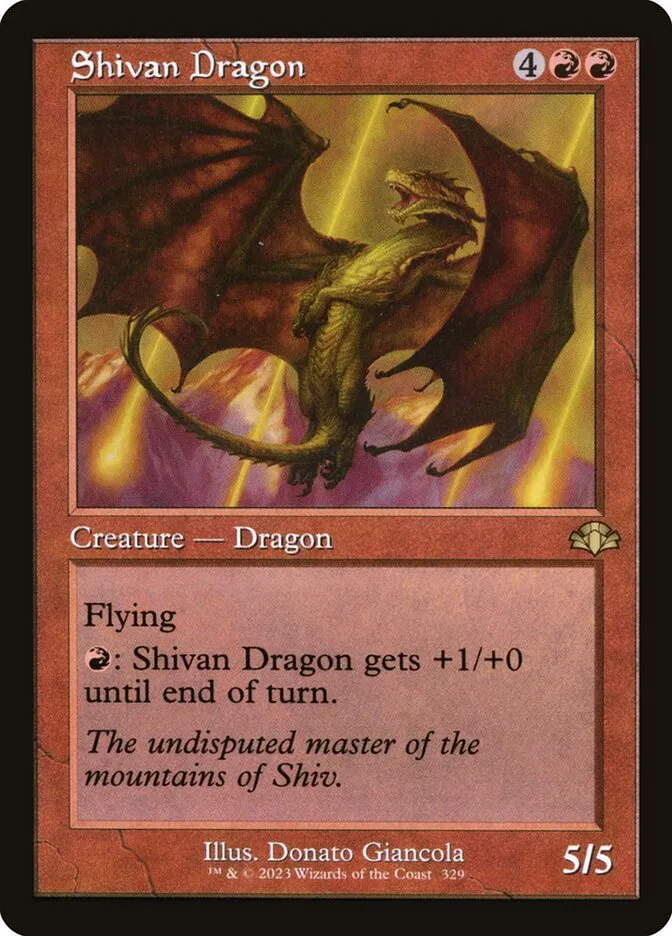 2023 Dominaria Remastered Shivan Dragon #329 rare card image