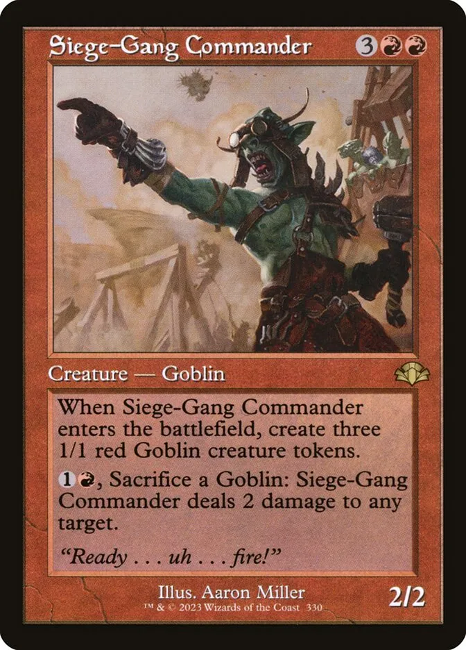 2023 Dominaria Remastered Siege-Gang Commander #330 rare card image