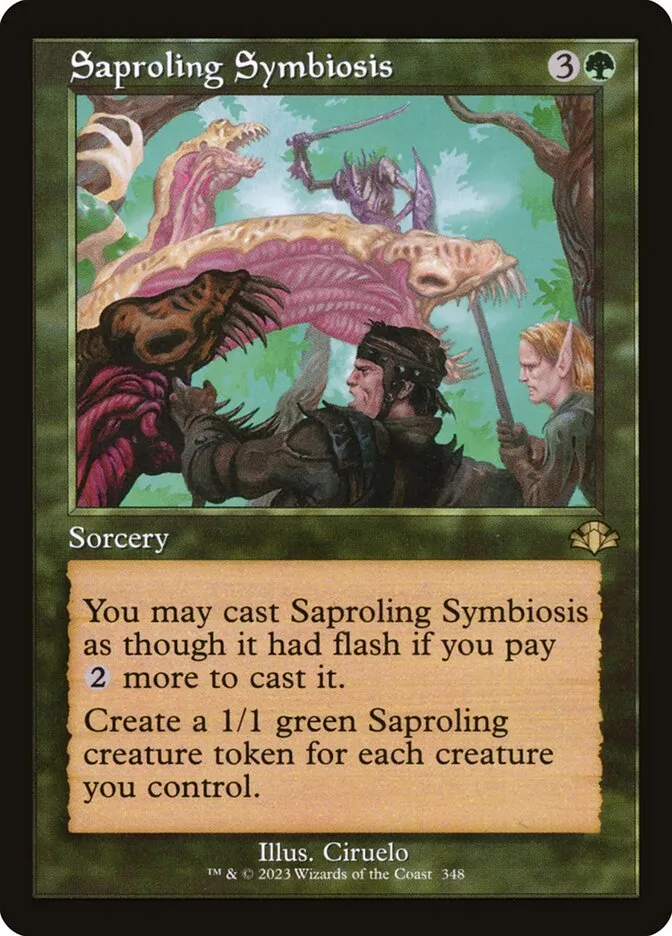 2023 Dominaria Remastered Saproling Symbiosis #348 rare card image