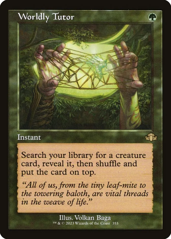 2023 Dominaria Remastered Worldly Tutor #353 rare card image