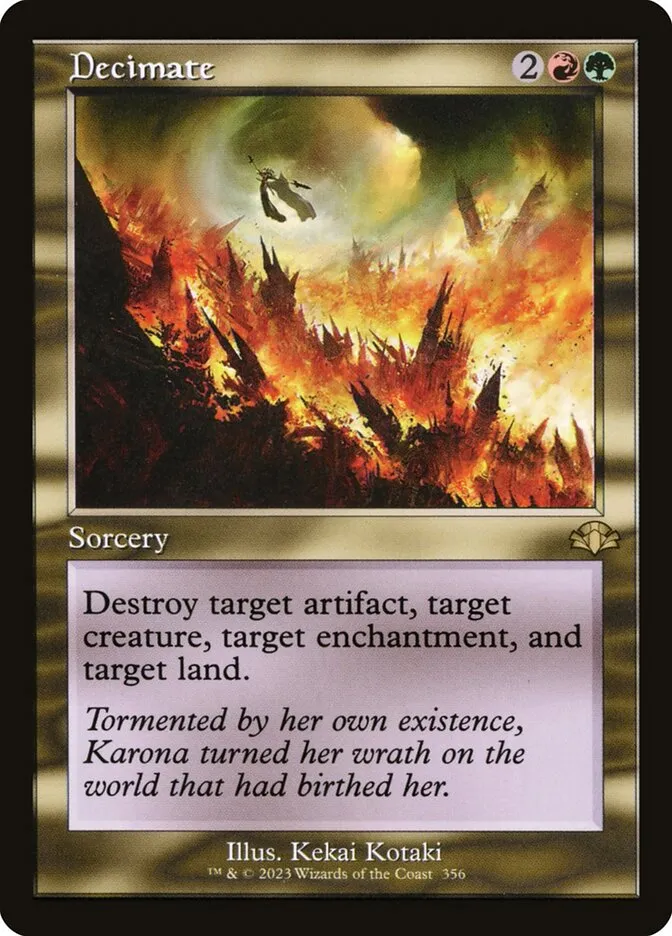2023 Dominaria Remastered Decimate #356 rare card image