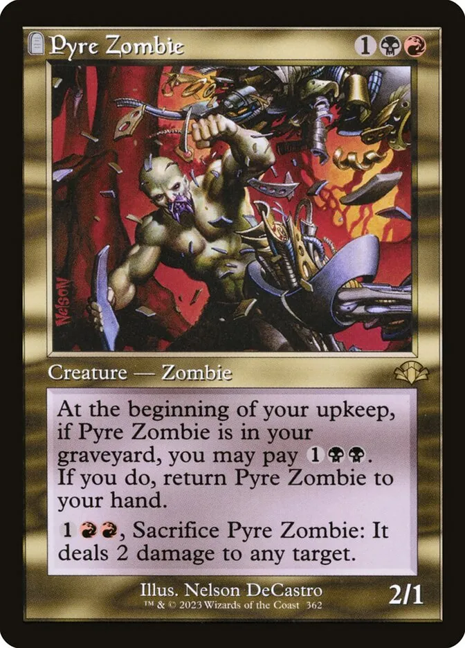 2023 Dominaria Remastered Pyre Zombie #362 rare card image