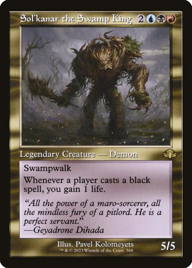 2023 Dominaria Remastered Sol'kanar the Swamp King [Retro] rare #368 rare card image