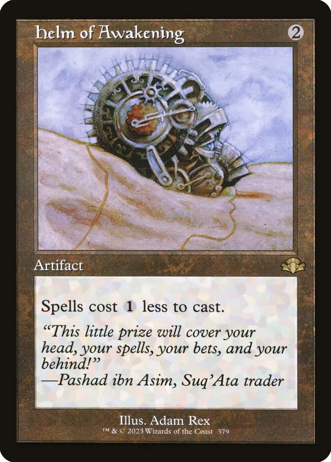 2023 Dominaria Remastered Helm of Awakening #379 rare card image