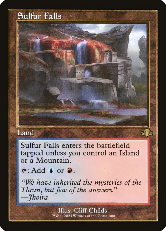 2023 Dominaria Remastered Sulfur Falls #400 rare card image