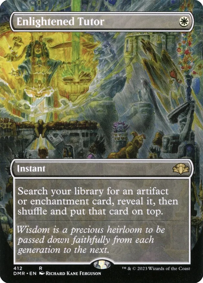 2023 Dominaria Remastered Enlightened Tutor [Borderless] rare #412 rare card image