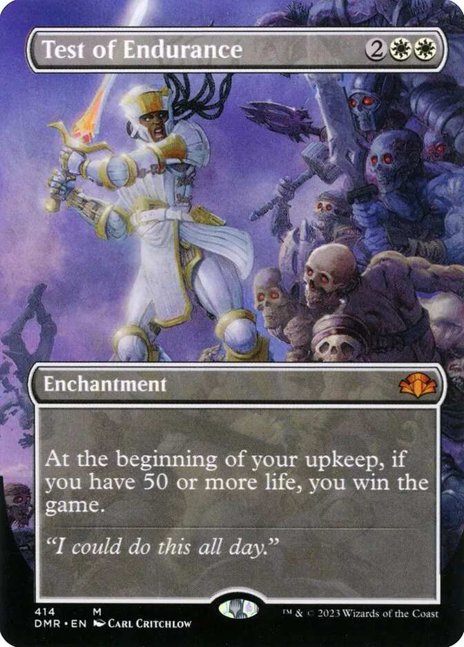 2023 Dominaria Remastered Test of Endurance [Borderless] mythic #414 mythic card image