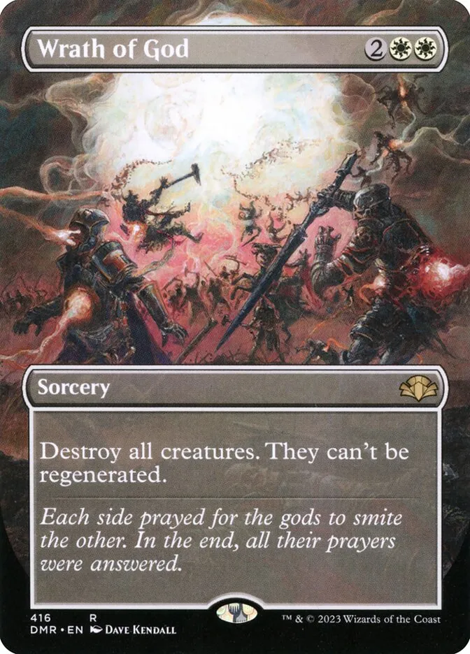 2023 Dominaria Remastered Wrath of God [Borderless] rare #416 rare card image