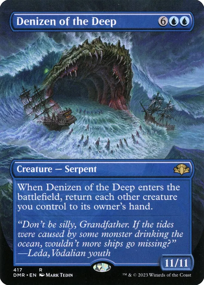 2023 Dominaria Remastered Denizen of the Deep [Borderless] rare #417 rare card image
