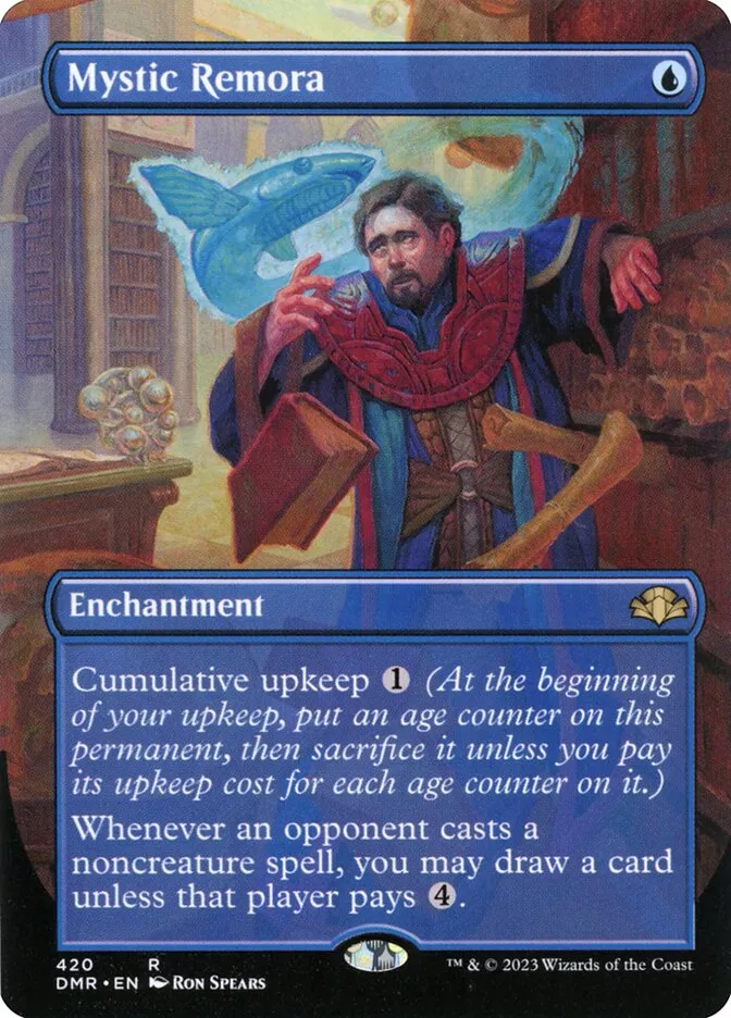 2023 Dominaria Remastered Mystic Remora [Borderless] rare #420 rare card image