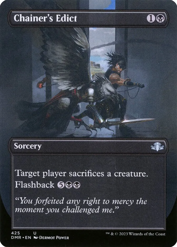 2023 Dominaria Remastered Chainer's Edict [Borderless] uncommon #425 uncommon card image