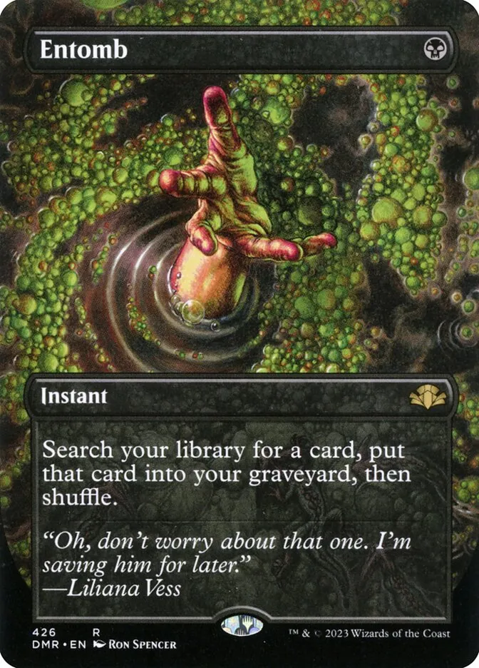 2023 Dominaria Remastered Entomb [Borderless] rare #426 rare card image