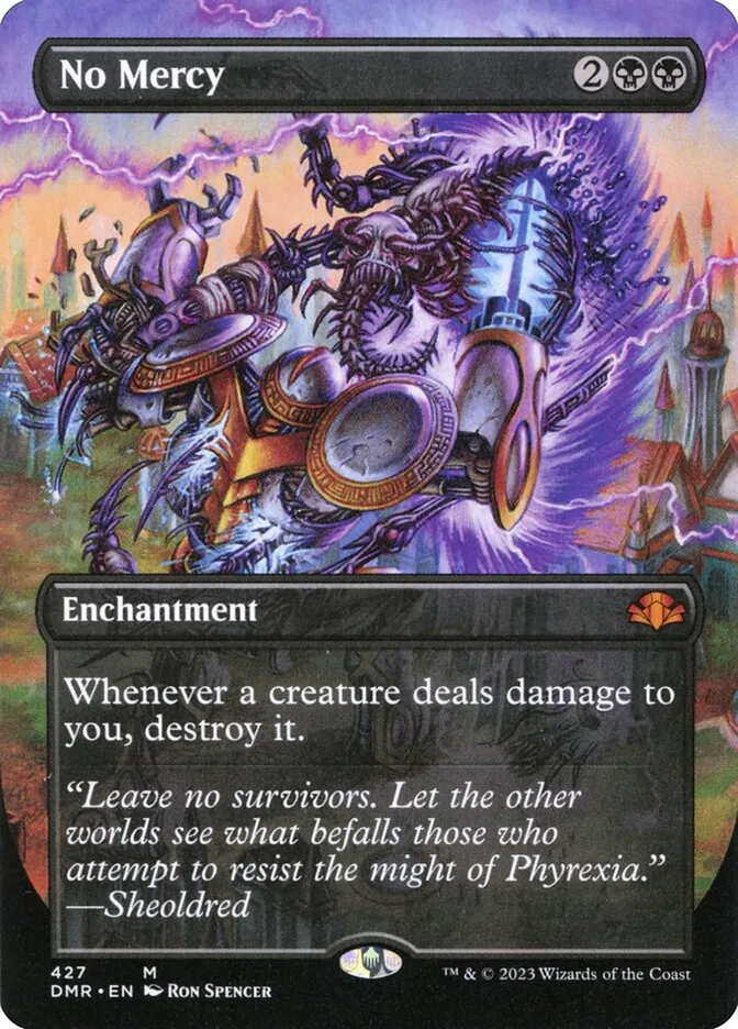 2023 Dominaria Remastered No Mercy [Borderless] mythic #427 mythic card image